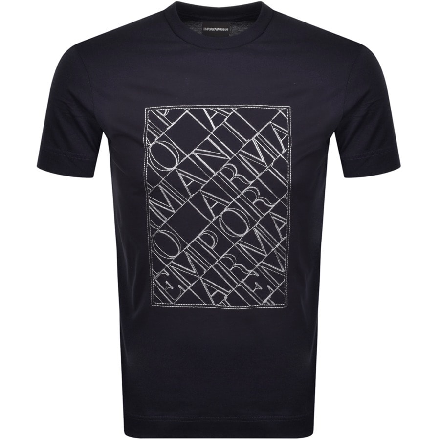 Alternative Image for ProductEmporio Armani Crew Neck Logo T Shirt Navy1
